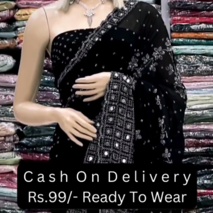 Elegant Black Ready Saree