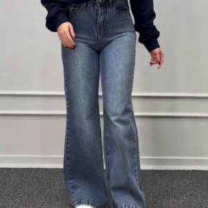 Retro Wide-Leg Denim Jeans – Vintage Street Chic Vibes 👖💙✨